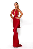 Portia and Scarlett PS6110 - Plunging Neck Sheath Formal Dress