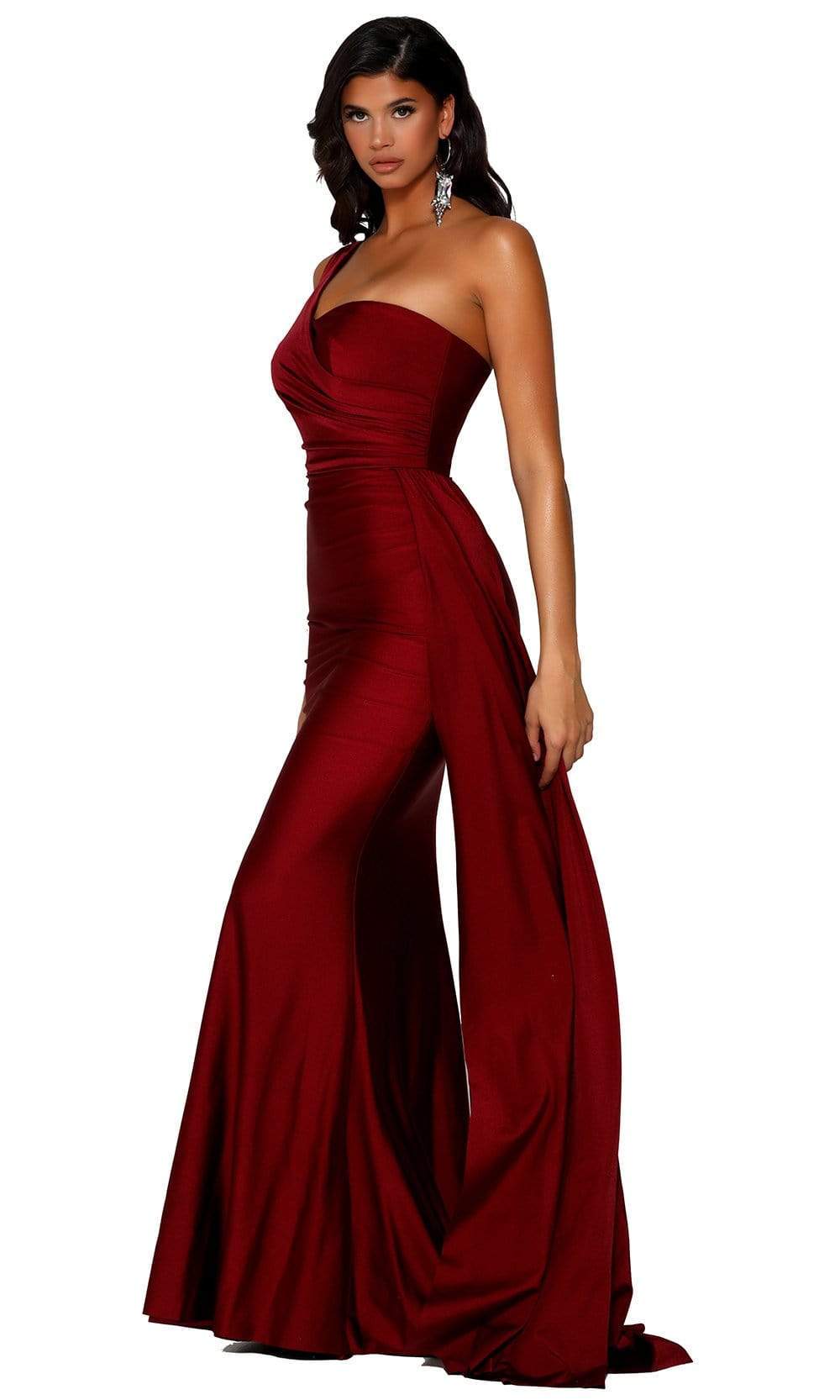 Portia and Scarlett - PS6321 One Shoulder Fitted Evening Gown - designer evening gown at Silhouette Dresses