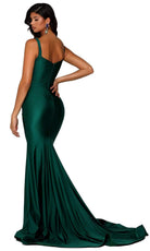 Portia and Scarlett - PS6339 Sleeveless V-Neck Simple Prom Mermaid Gown - Silhouette Dresses