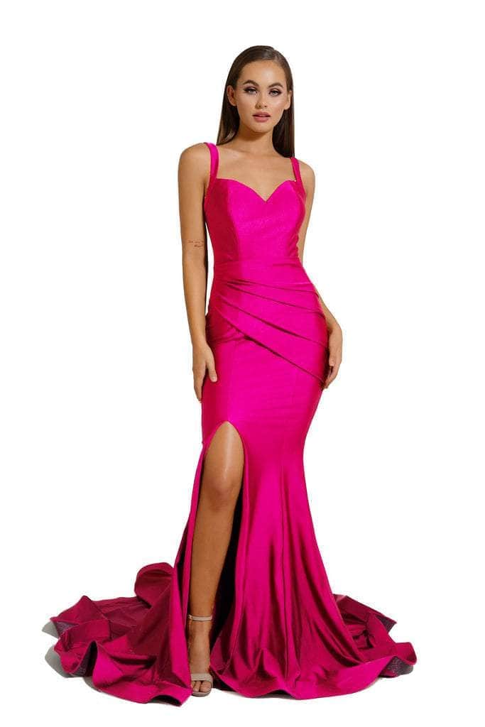 Portia and Scarlett - PS6339 Sleeveless V-Neck Simple Prom Mermaid Gown - Silhouette Dresses