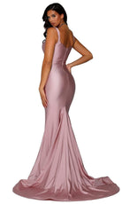 Portia and Scarlett - PS6339 Sleeveless V-Neck Simple Prom Mermaid Gown - Silhouette Dresses