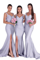 Portia and Scarlett - PS6339 Sleeveless V-Neck Simple Prom Mermaid Gown - Silhouette Dresses