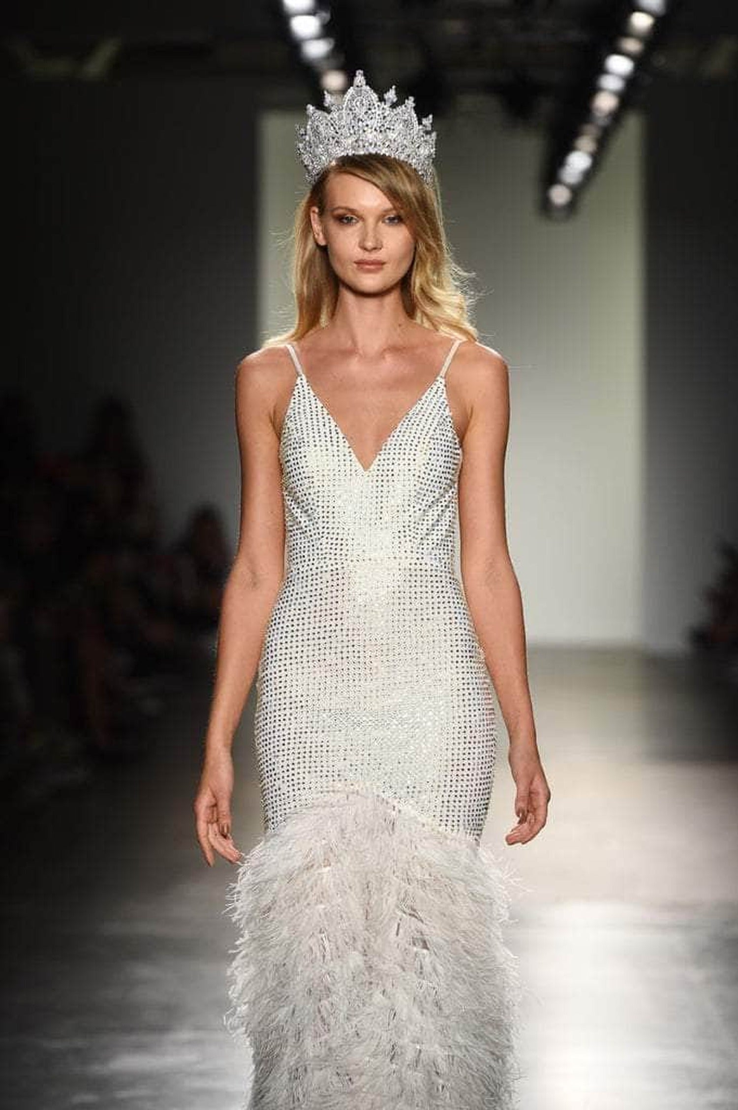 Portia and Scarlett - PS6826 V Neck Feathered Dress