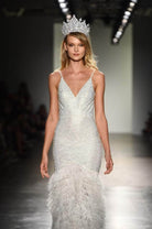 Portia and Scarlett - PS6826 V Neck Feathered Dress