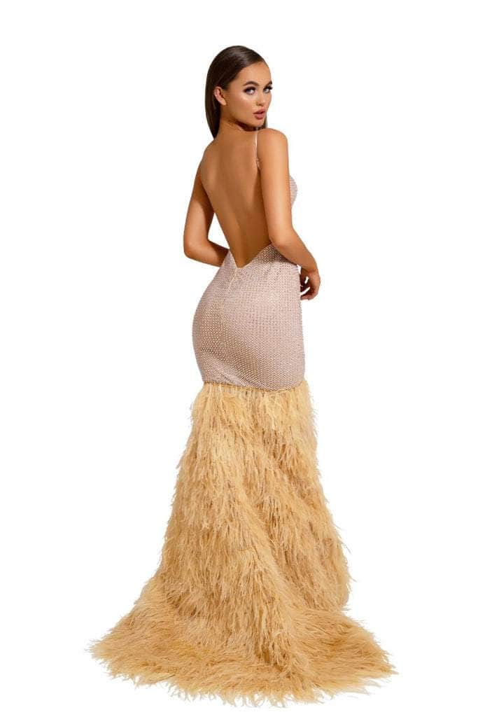 Portia and Scarlett - PS6826 V Neck Feathered Dress - view 10