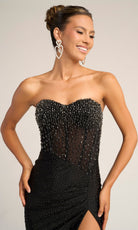Portia and Scarlett XO012 - Sheath Skirt Crystal Encrusted Prom Dress