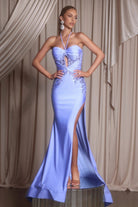 Portia and Scarlett XO016 - Twist Front Lace Applique Sheath Dress
