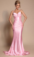 Portia and Scarlett XO042 - Beaded Strap Ruched Prom Gown