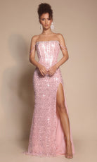 Portia and Scarlett XO054 Corset Fully Beaded Dress