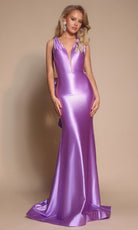 Portia and Scarlett XO095 - Illusion Plunging V-Neck Evening Gown