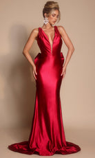 Portia and Scarlett XO095 - Illusion Plunging V-Neck Evening Gown - Silhouette Dresses