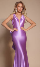 Portia and Scarlett XO095 - Illusion Plunging V-Neck Evening Gown - Silhouette Dresses