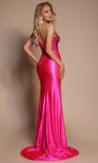 Portia and Scarlett XO098 - Beaded Studded Plunging Neck Gown