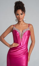 Portia and Scarlett XO105 - Vibrant Satin Corset Prom Dress - Silhouette Dresses