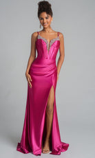 Portia and Scarlett XO105 - Vibrant Satin Corset Prom Dress - Silhouette Dresses