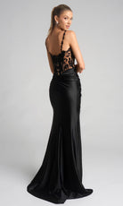 Portia and Scarlett XO119 - Sheer Floral Corset Sleeveless Dress
