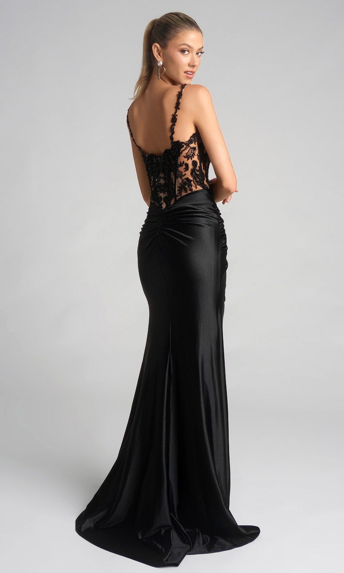 Portia and Scarlett XO119 - Sheer Floral Corset Sleeveless Dress