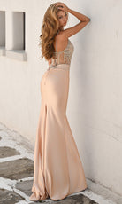 Portia and Scarlett XO157 - Pearl Embellished Spaghetti Strap Gown