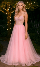Portia and Scarlett XO163 - Embellished Corset Tulle Prom Dress - Silhouette Dresses
