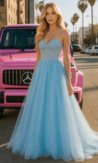 Portia and Scarlett XO163 - Embellished Corset Tulle Prom Dress - Silhouette Dresses