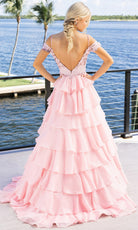 Portia and Scarlett XO171 - Floral Applique Ruffle Tiered Prom Dress