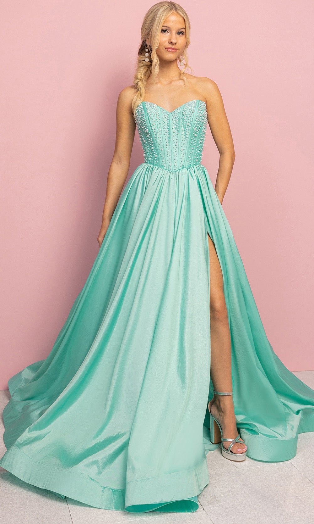 Portia and Scarlett XO178 - Strapless Beaded Bodice A Line Prom Gown - Silhouette Dresses