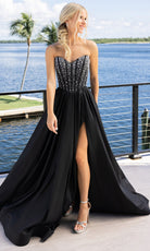 Portia and Scarlett XO178 - Strapless Beaded Bodice A Line Prom Gown - Silhouette Dresses