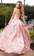 Portia and Scarlett XO180 - Floral Corset Semi Ballgown Prom Dress
