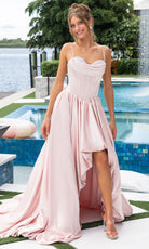 Portia and Scarlett XO182 - Corset Bubble Hem High Low Gown
