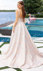 Portia and Scarlett XO185 - Square Neck Floral Prom Ballgown
