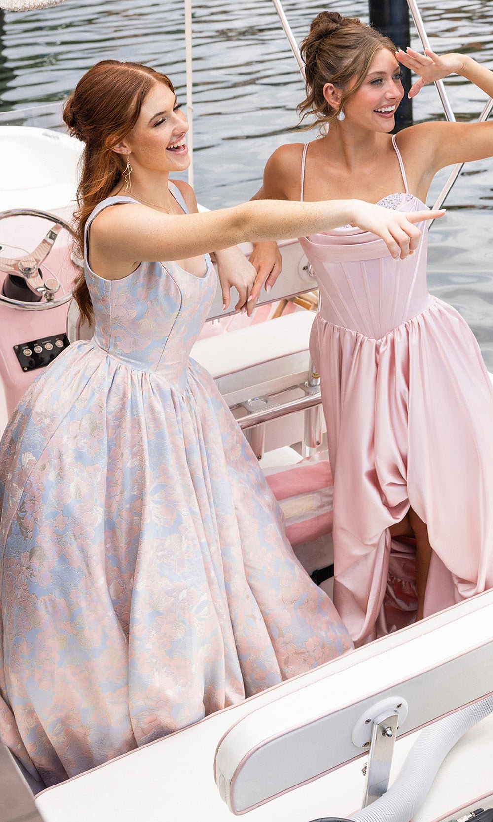 Portia and Scarlett XO185 - Square Neck Floral Prom Ballgown - Silhouette Dresses