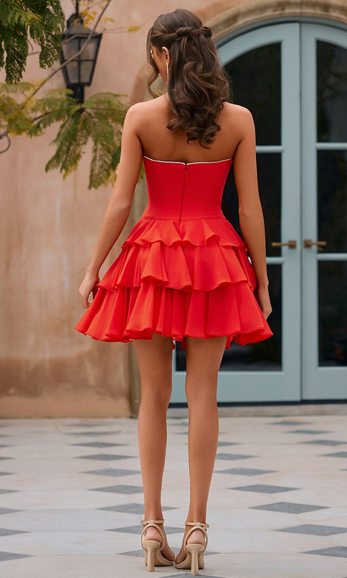 Portia and Scarlett XO202 - Tiered Plunging Sweetheart Party Dress