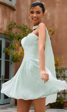 Portia and Scarlett XO206 - Ruched Semi-Sweetheart Party Dress