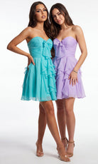 Portia and Scarlett XO214 - Ruffle Bow A-Line Cocktail Dress