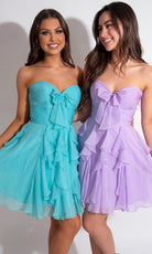 Portia and Scarlett XO214 - Ruffle Bow A-Line Cocktail Dress