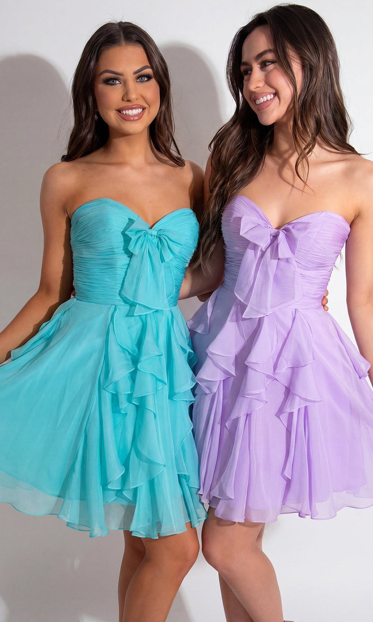 Portia and Scarlett XO214 - Ruffle Bow A-Line Cocktail Dress