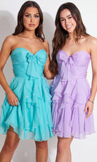 Portia and Scarlett XO214 - Ruffle Bow A-Line Cocktail Dress
