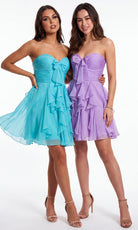 Portia and Scarlett XO214 - Ruffle Bow A-Line Cocktail Dress