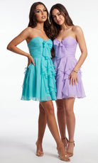 Portia and Scarlett XO214 - Ruffle Bow A-Line Cocktail Dress