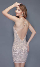 Primavera Couture - 3138 Bejeweled Plunging V-neck Cocktail Dress