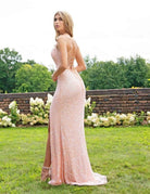 Primavera Couture - 3290 Sequined Sexy Back Gown