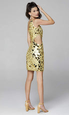 Primavera Couture - 3529 One Shoulder Cut Glass Cocktail Dress