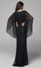 Primavera Couture - 3672 Sequined Long Bell Sleeve Sheath Dress