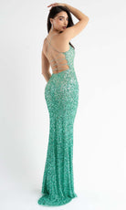 Primavera Couture - 3769 Fully Sequined Spaghetti Strap Lace Up Back Style Prom Dress