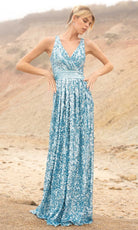 Primavera Couture - 3795 Sequin V-Neck A-Line Gown