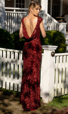 Primavera Couture - 3796 Sequin Bateau Neckline Long Gown