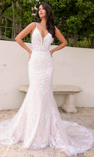 Primavera Couture 11103 - Lace Applique Mermaid Wedding Gown - detail view