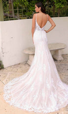 Primavera Couture 11103 - Lace Applique Mermaid Wedding Gown - back view