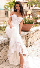 Primavera Couture 11104 - Off-Shoulder Embroidered Wedding Dress - detail view