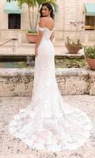 Primavera Couture 11104 - Off-Shoulder Embroidered Wedding Dress - back view